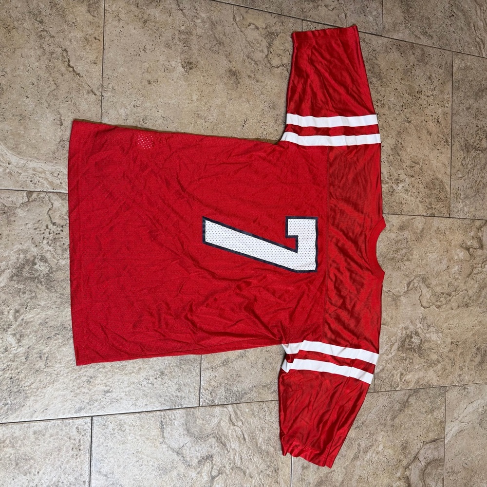 Ole Miss Rebels # 7 Red Nike Team Football Jersey Size Med NCAA - Picture 4 of 6